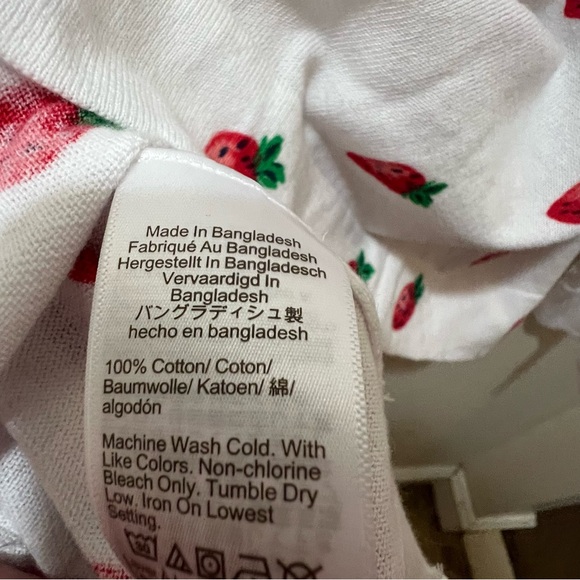 J. Crew Strawberry Teddie sweater White red cotton large NWT - Picture 7 of 8